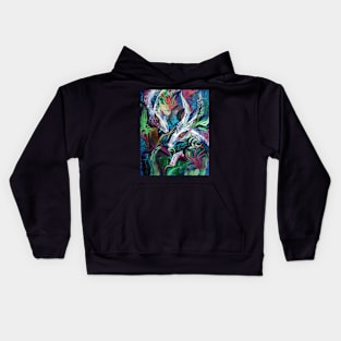 White Rabbit in Exotic Tropics Kids Hoodie